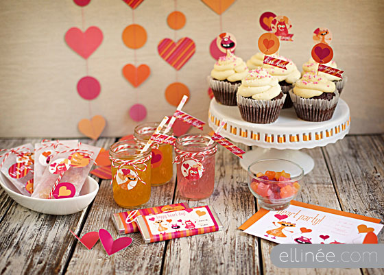 Pink and orange monster free valentine's day party printables