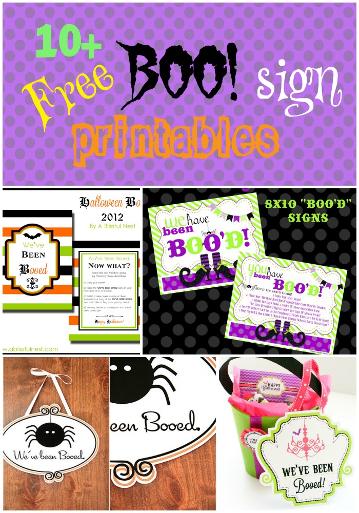 Roundup of Free, Printable BOO! Signs