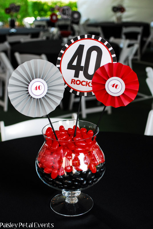 40th birthday party centerpiece toppers