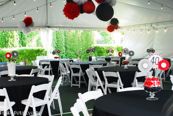 40th birthday party seating tent