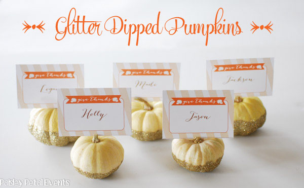 Glitter Dipped Pumpkins