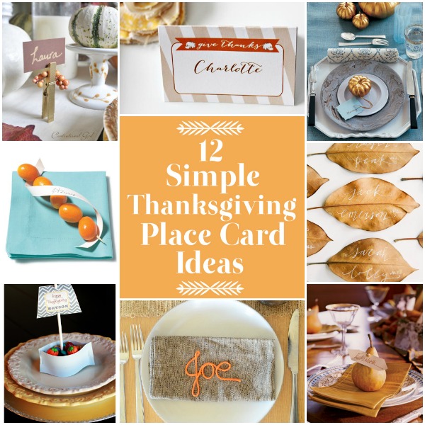 Thanksgiving place card holders collage