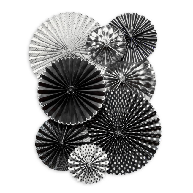 Black White and Silver fans - these would be perfect decor for a 40th birthday party!