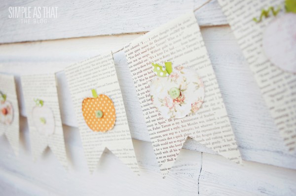 Book paper and pumpkin banner