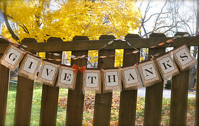 Burlap thanksgiving banner