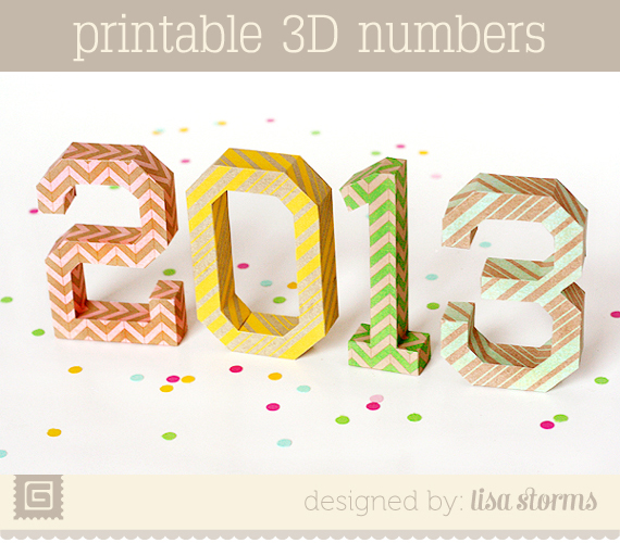 New Year's Eve printable numbers