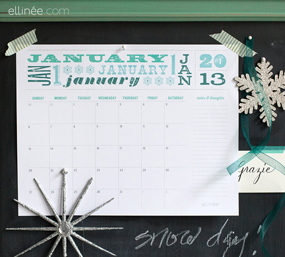 Free printable calendars from ellinee