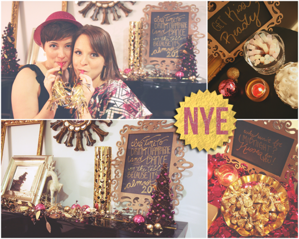 Modern pink and gold NYE party