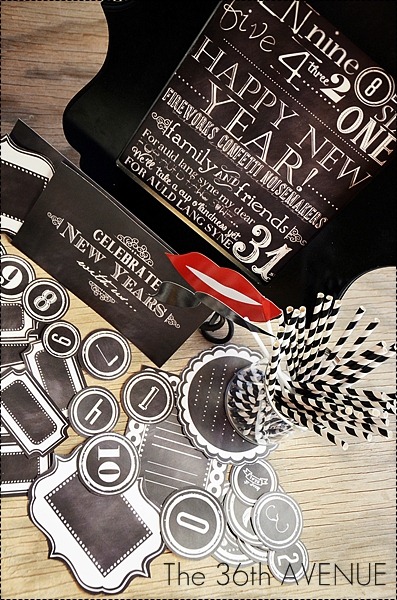 Chalkboard New Years Eve printable party
