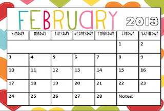 Colorful 2013 free printable calendar