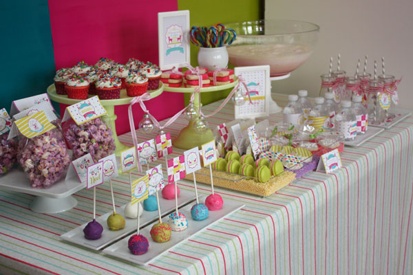 Neon Merry and Bright Christmas dessert table