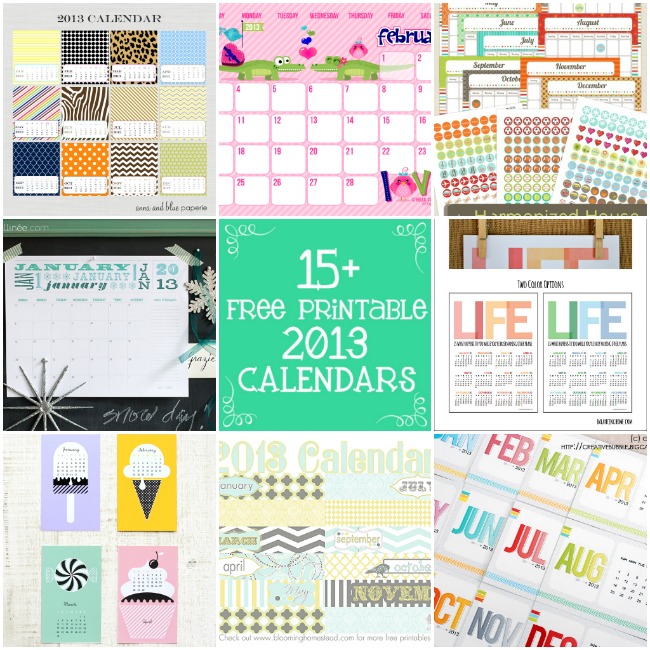 15+ Free Printable 2013 Calendars : Roundup at Paisley Petal Events