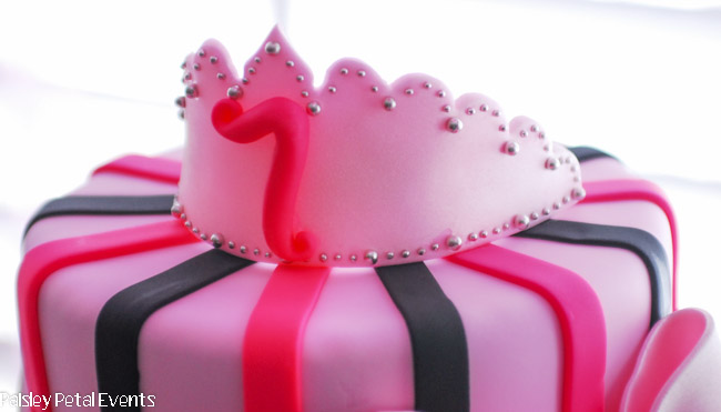 Pink Princess Party cake crown