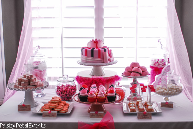 Pink Princess Party dessert table