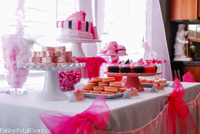 Pink Princess Party desserts side