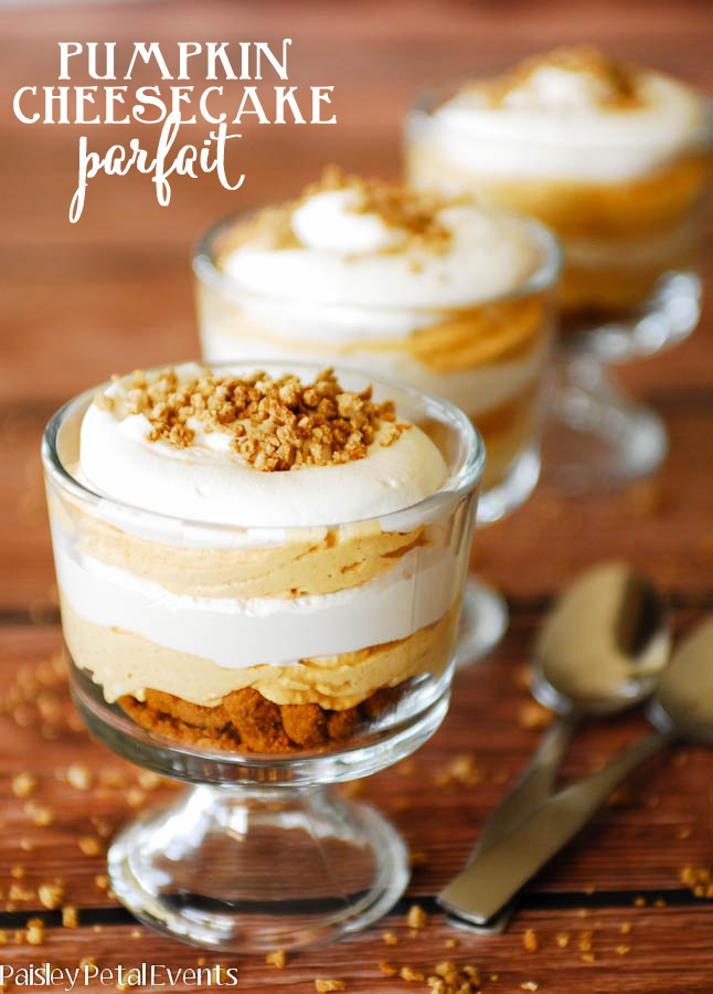 Pumpkin Cheesecake Parfait + Free Printable Thanksgiving Tags