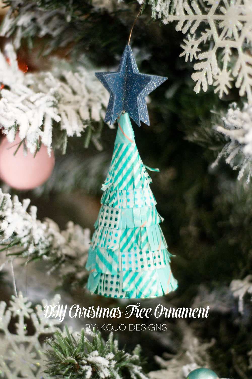 washi tape christmas tree ornament