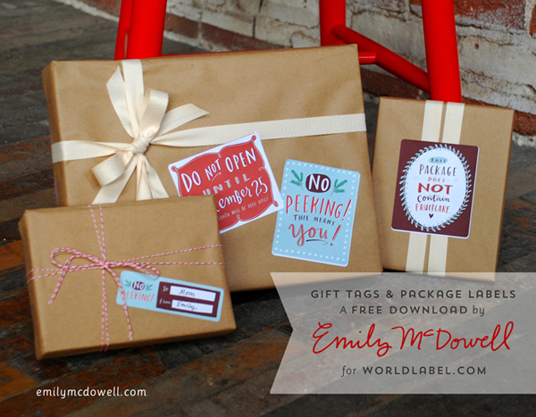 Hand illustrated gift tags