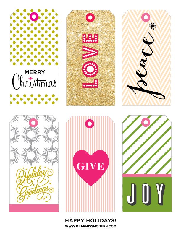 Happy colorful christmas gift tags
