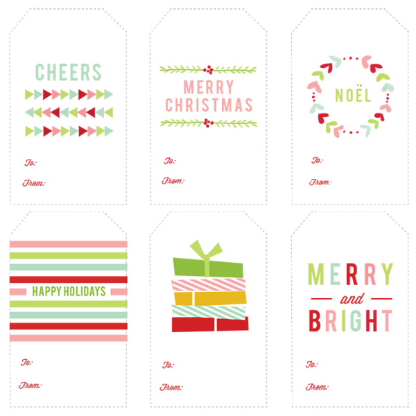 darling colorful free christmas gift tags