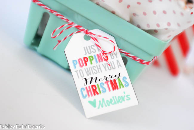 Christmas popcorn printable tags