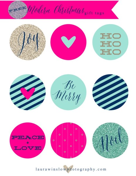 bright and modern gift tags