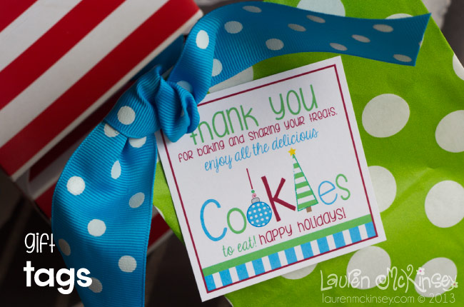 cookie exchange thank you tags