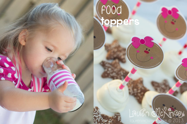 gingerbread girl drink wraps & food tags