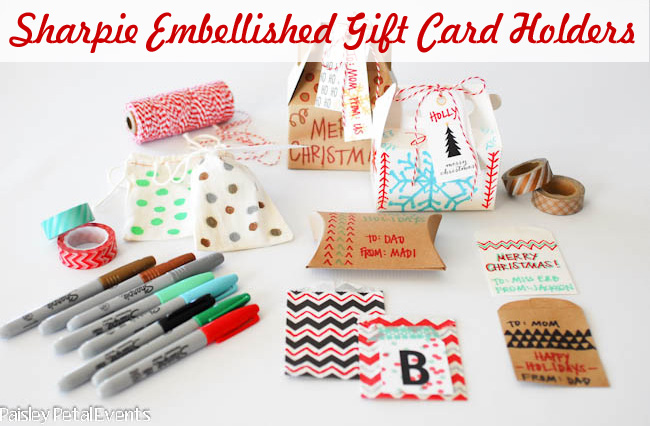 Sharpie Embellished Gift Card Holders