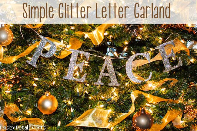 simple Glitter letter garland peace 1