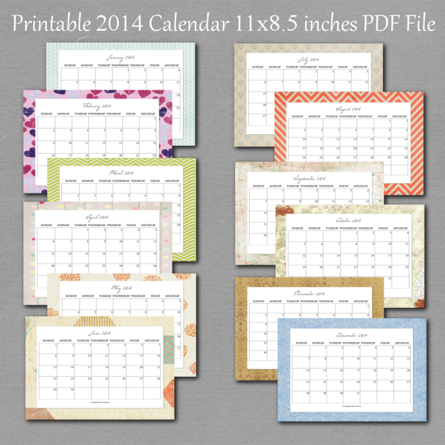 2014 printable calendar