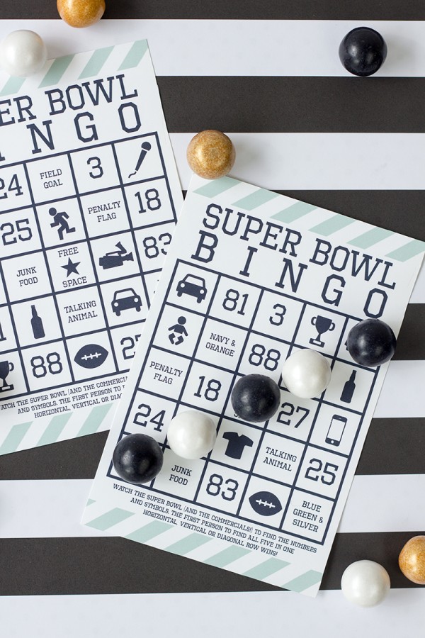 free superbowl party printables - bingo