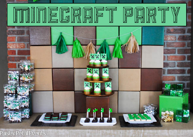 Minecraft Party dessert table