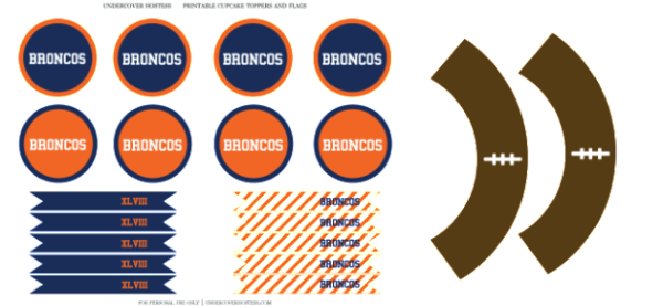 free superbowl party printables - broncos