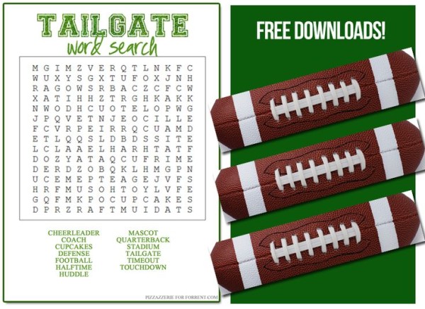 superbowl party word search and wraps