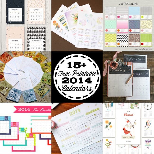 Free Printable 2014 Calendars