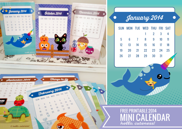 Darling illustrated mini calendars