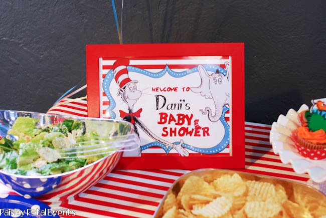 Dr. Seuss baby shower welcome sign