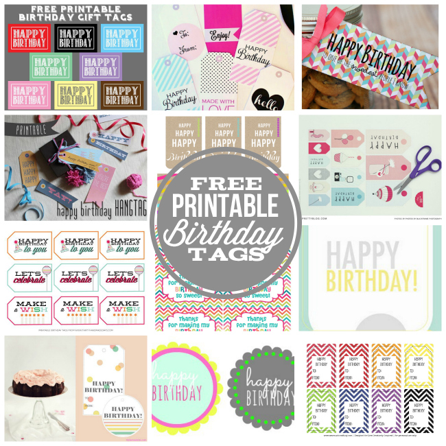 Free Printable Happy Birthday Tags and Cards