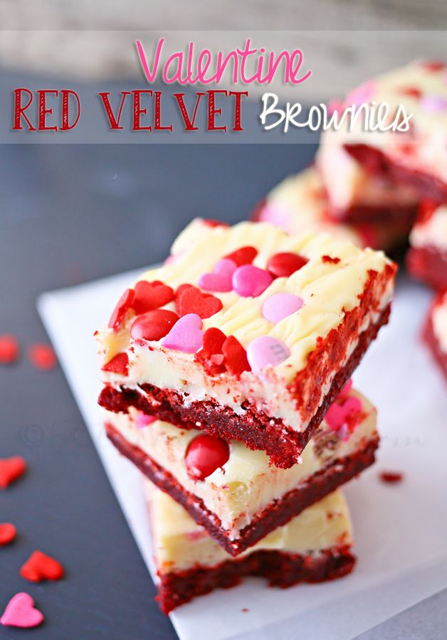Red Velvet Brownies for Valentine's Day