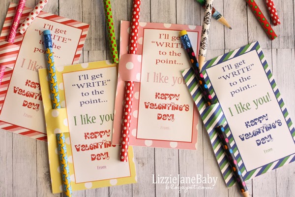 Pencil Valentine cards