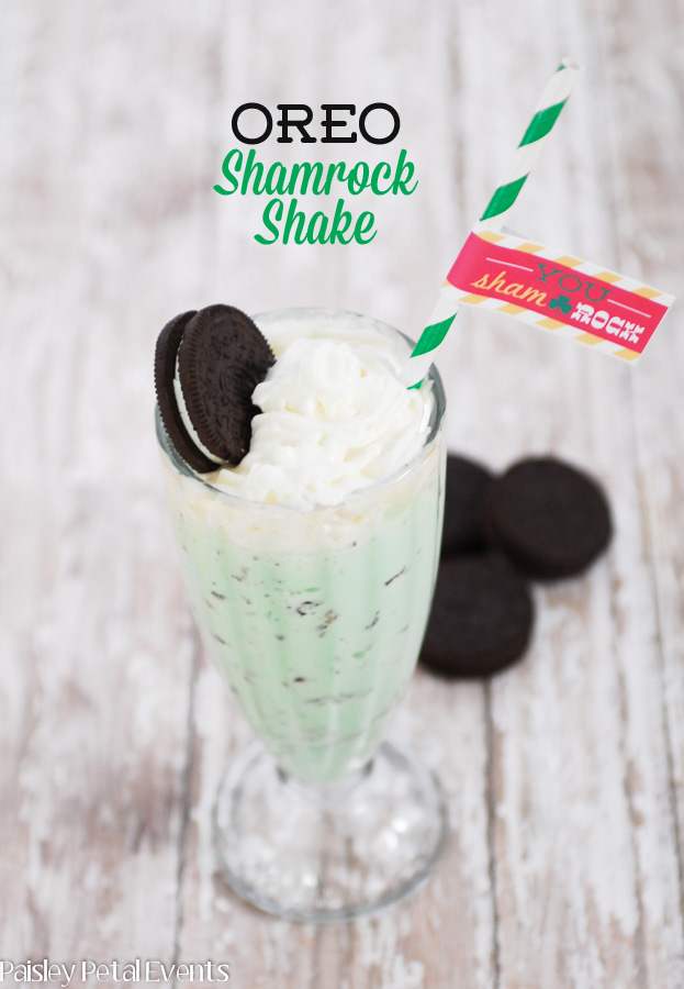 Oreo Shamrock Shake - the perfect St. Patrick's Day treat!