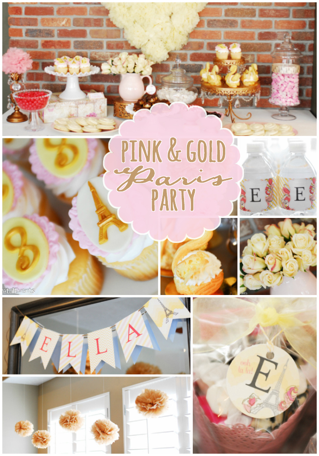 Pink and Gold Paris party with beautiful details