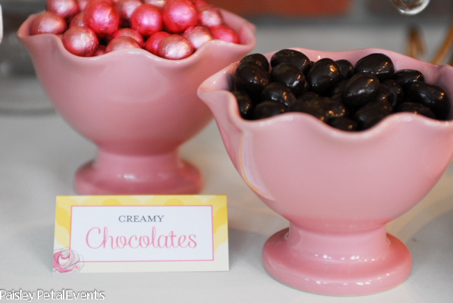 Pink and Yellow Paris party chocolate treats