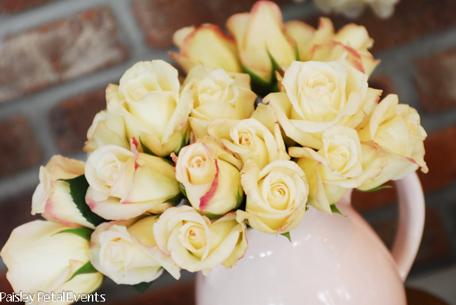 Pink and Yellow Paris party roses