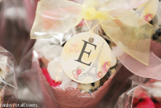 Pink and Gold Paris party favor tags