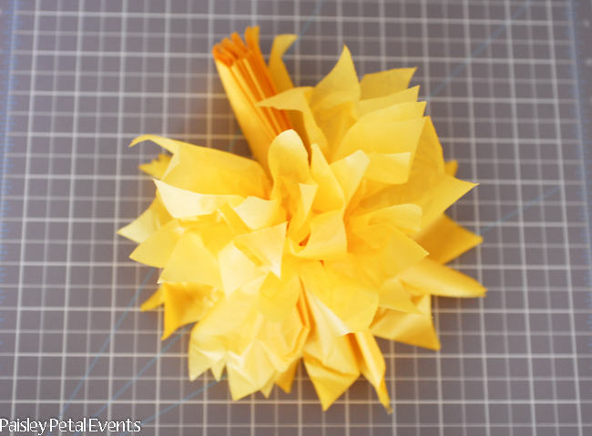 Tissue paper flower tutorial step 5