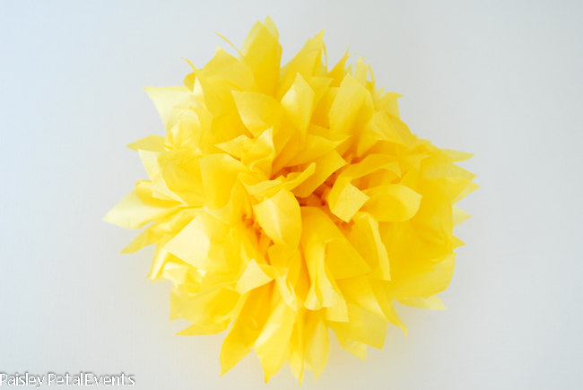 Tissue paper flower tutorial completed flower