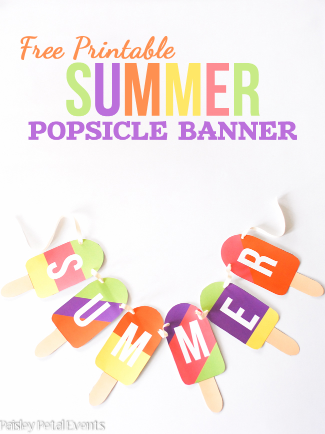 Free Printable Summer Popsicle Banner