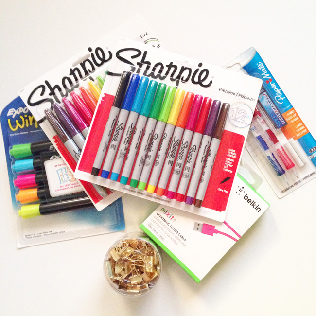 Supplies for teacher gifts purchased at Office Depot